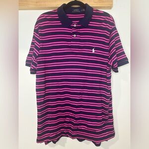 Polo by Ralph Lauren Pink and Navy Striped Shirt